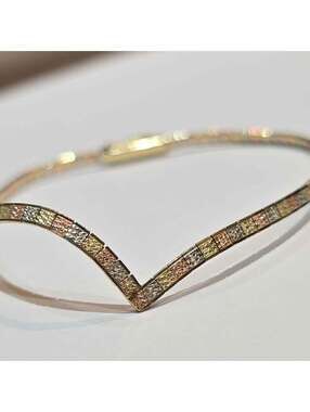 Vintage 14K Italian Tri-Color Solid Gold Bracelet  7,25" 4.6g
